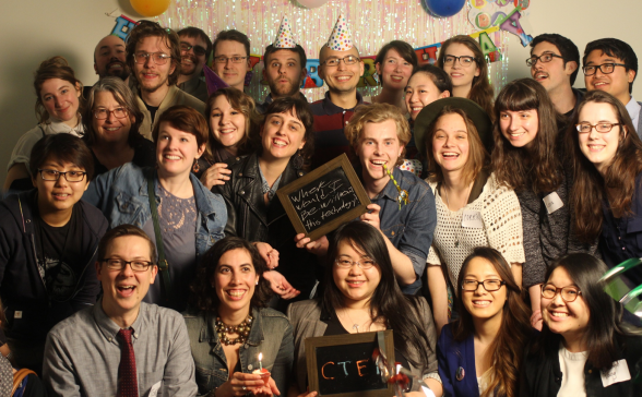 A group of 35 CTEP AmeriCorps members posting at a SPNN party.