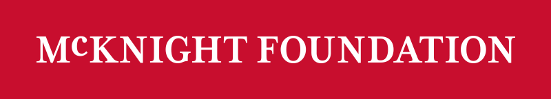 red background with white text McKnight Foundation