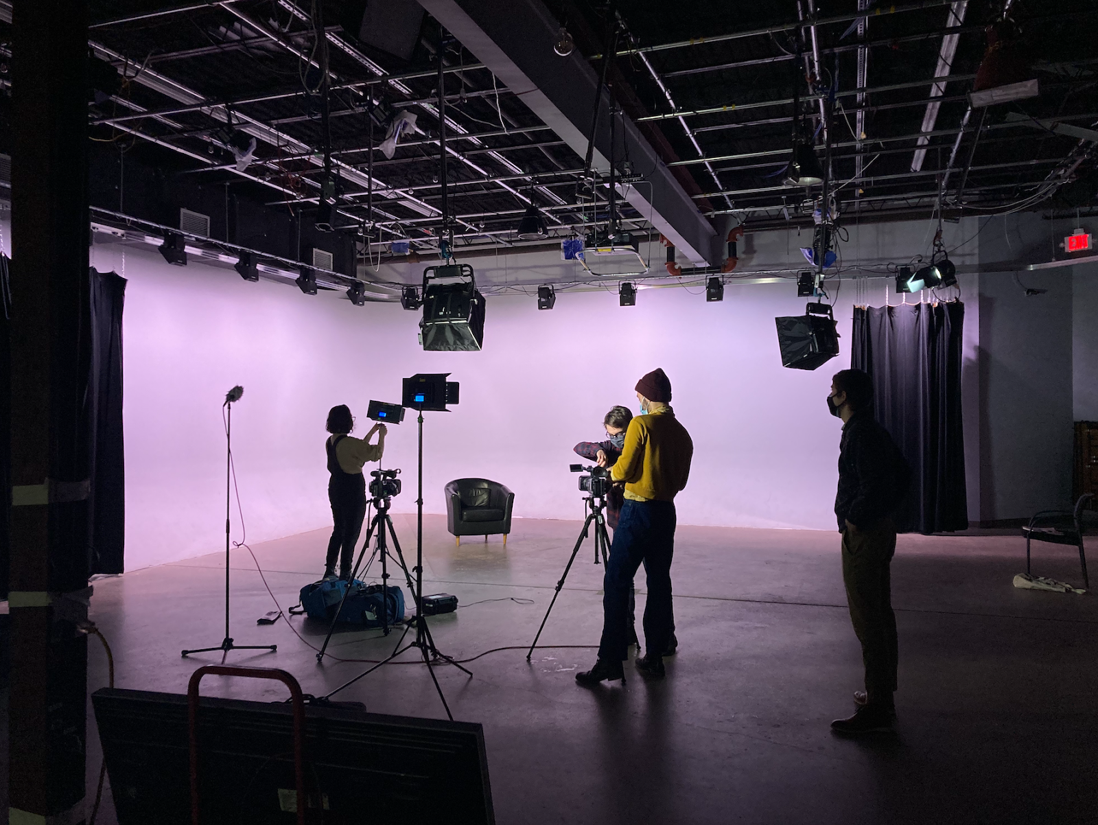 CTEP members set up to record an interview at the SPNN studio.