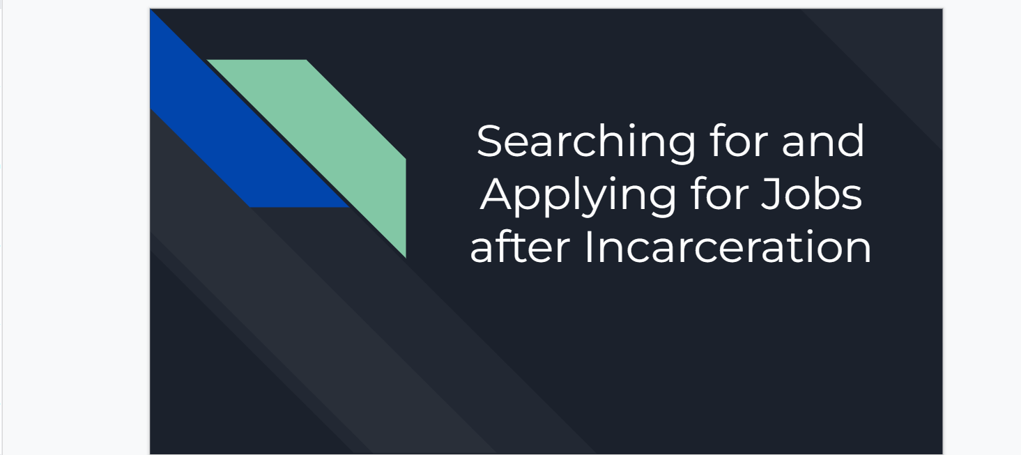 Jobs after Incarceration